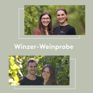 Ankündigungsbild für die Winzerweinprobe mit Weingut Wasem Doppelstück und Weingut Lena&Sebastian