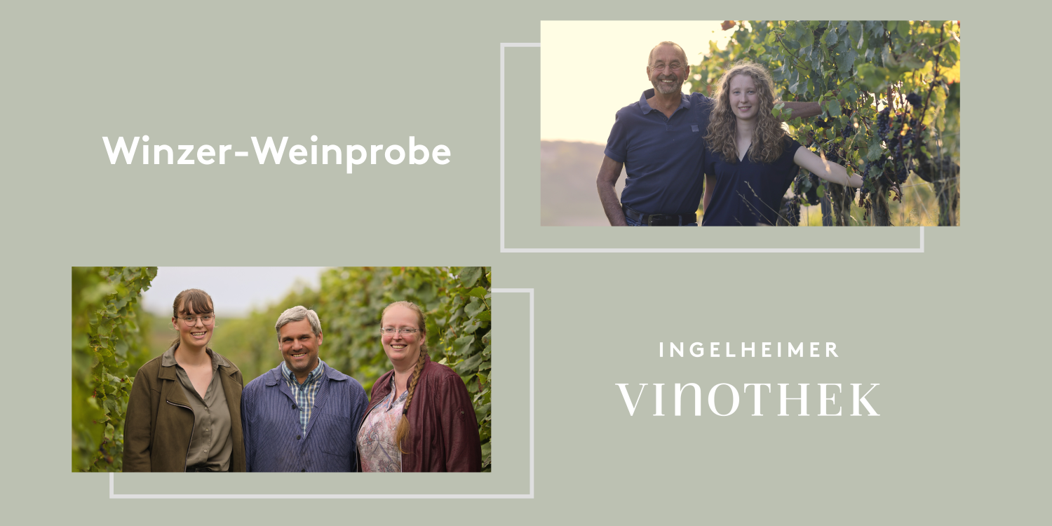 Ankündigungsbild für die Winzerweinprobe mit Bio-Weingut Weitzel und Weingut Gräff-Schmitt